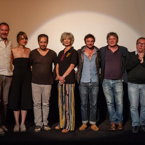 Rachid Ferrache, Lionnel Astier, Philippe du Janerand et Jacques Malaterre avec le jury 2018 : Fabrice Chanut, Mélody Banquet, Alexandre Astier, Marie-Christine Adam & Dimitri Storoge